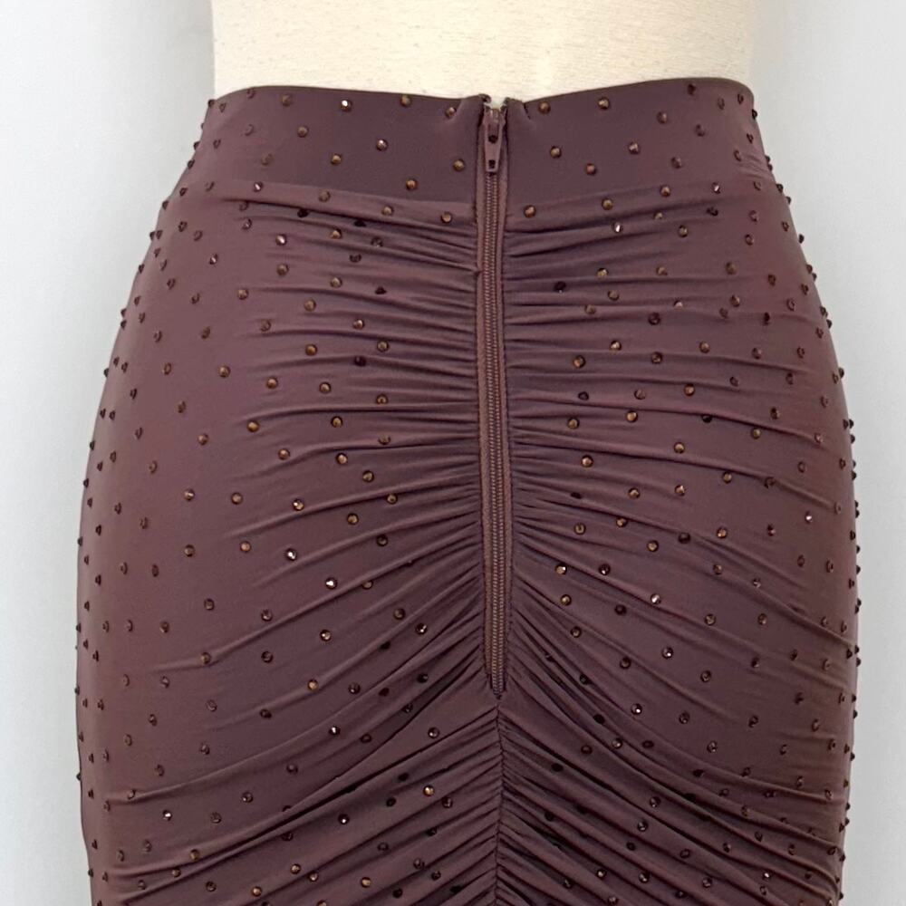 Alex Perry Ruched Maxi Skirt Sparkly Crystal Embellished UK 8 (US 4) - Picture 10 of 13